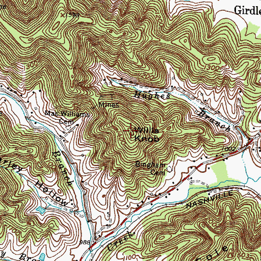 Topographic Map of Willis Knob, KY
