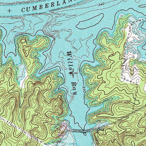 Topographic Map of Willow Bay, KY