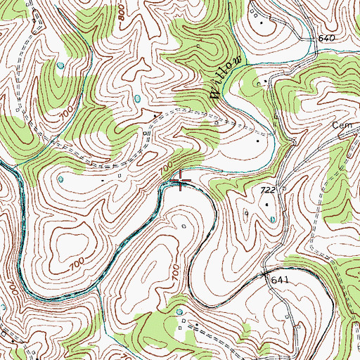 Topographic Map of Willow Branch, KY