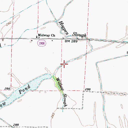 Topographic Map of Willow Slough, KY