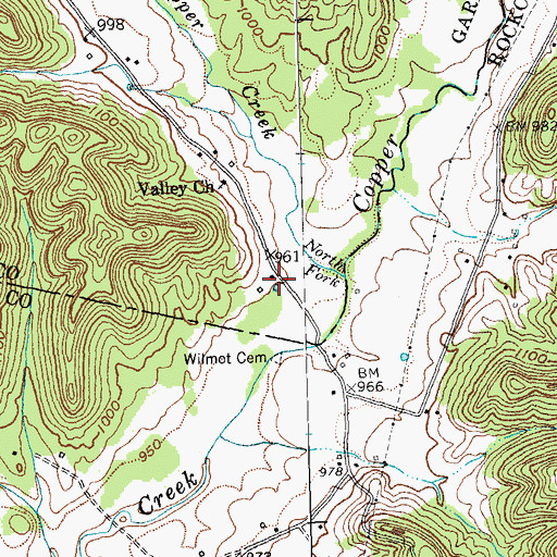 Topographic Map of Wilmot Cemetery, KY