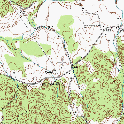 Topographic Map of Wilmot Church, KY