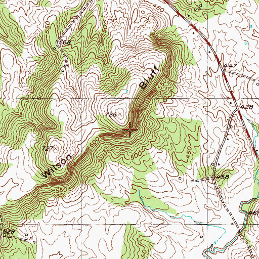 Topographic Map of Wilson Bluff, KY