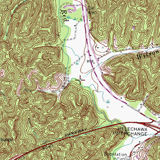 Topographic Map of Wilson Branch, KY