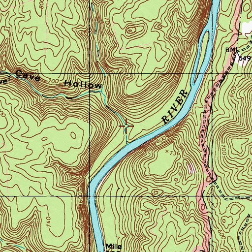 Topographic Map of Wilson Cave Hollow, KY