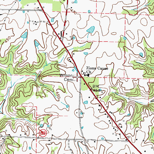 Topographic Map of Wilson Cemetery, KY