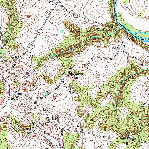 Topographic Map of Wilson Cemetery, KY