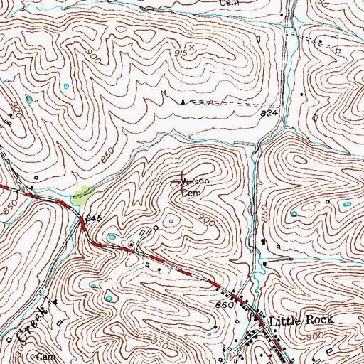 Topographic Map of Wilson Cemetery, KY