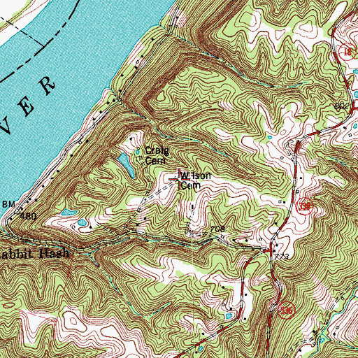 Topographic Map of Wilson Cemetery, KY