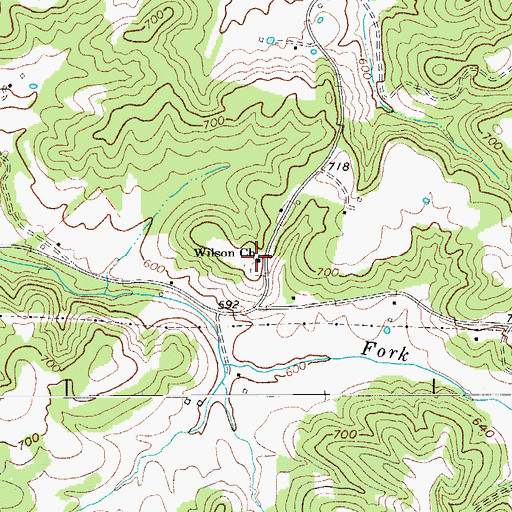 Topographic Map of Wilson Church, KY