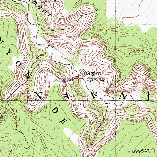 Topographic Map of Glofer Spring, AZ