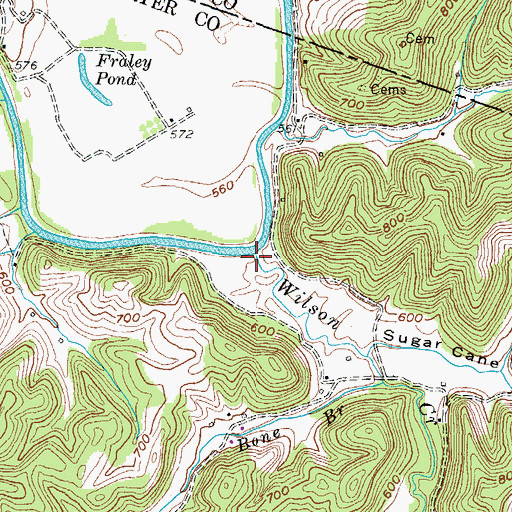 Topographic Map of Wilson Creek, KY