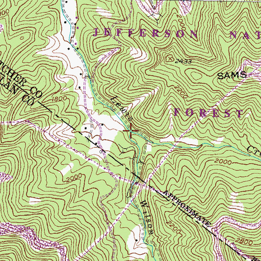 Topographic Map of Wilson Fork, KY