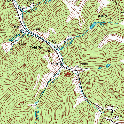 Topographic Map of Wilson Fork, KY