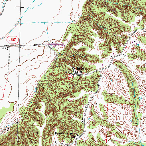 Topographic Map of Wilson Hill, KY