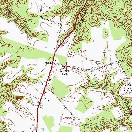 Topographic Map of Wilson School, KY