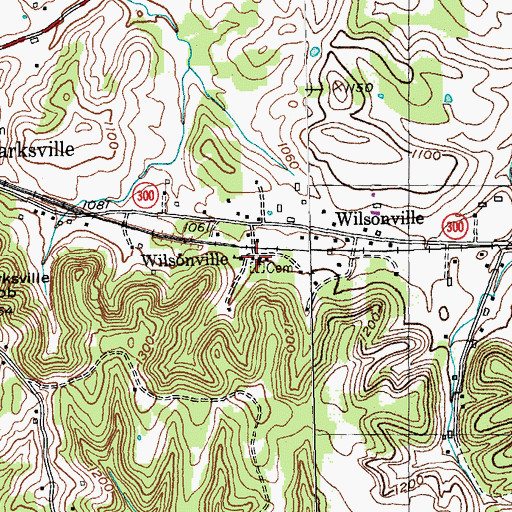 Topographic Map of Wilsonville, KY