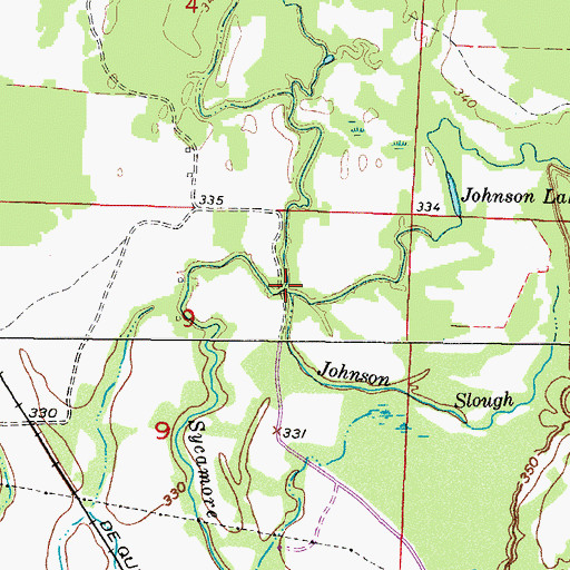 Topographic Map of Johnson Creek, AR