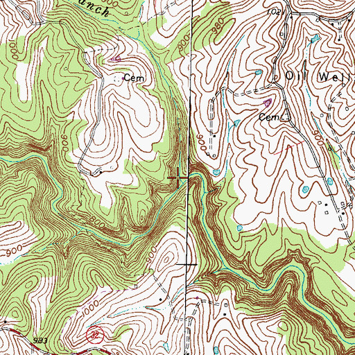 Topographic Map of Wimberly Branch, KY