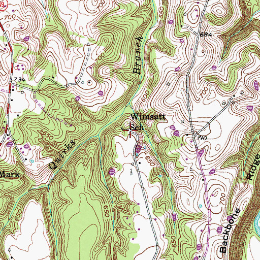 Topographic Map of Wimsatt School, KY