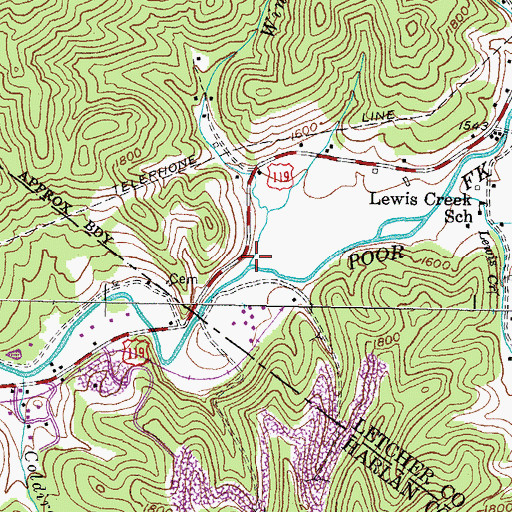Topographic Map of Win Branch, KY