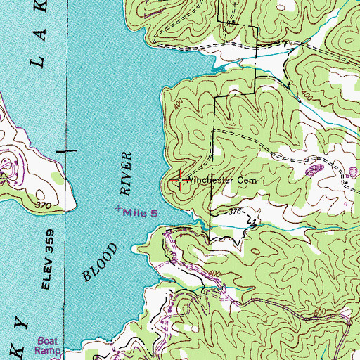 Topographic Map of Winchester Cemetery, KY