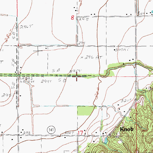 Topographic Map of Johnson Creek, AR