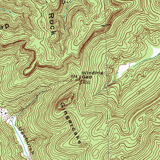 Topographic Map of Winding Gap, KY