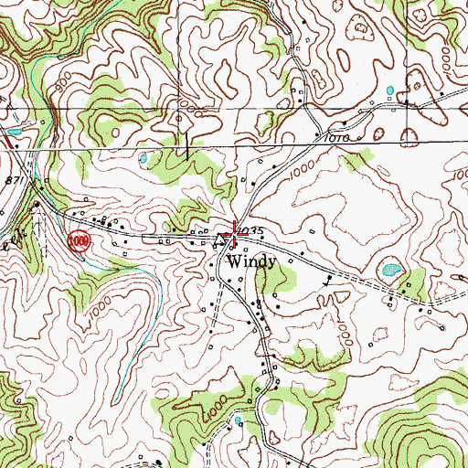 Topographic Map of Windy, KY
