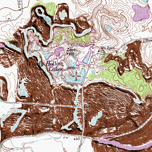 Topographic Map of Windy Hollow Lakes, KY