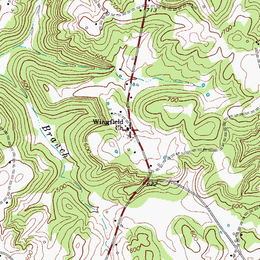 Topographic Map of Wingfield Church, KY