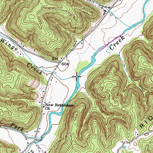 Topographic Map of Wingo Creek, KY