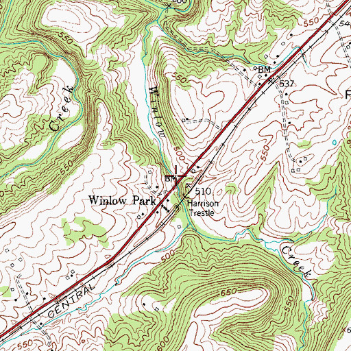 Topographic Map of Winlow Park, KY