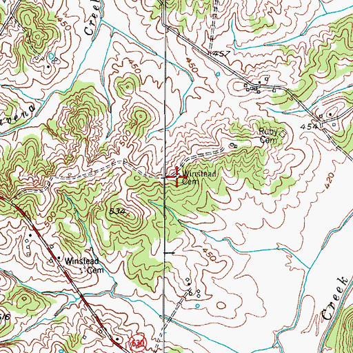 Topographic Map of Winstead Cemetery, KY