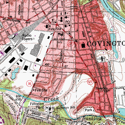 Topographic Map of Winston Park, KY