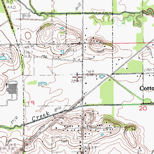 Topographic Map of Johnson Creek, AR