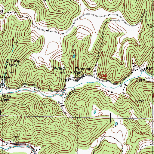 Topographic Map of Wireman Cemetery, KY
