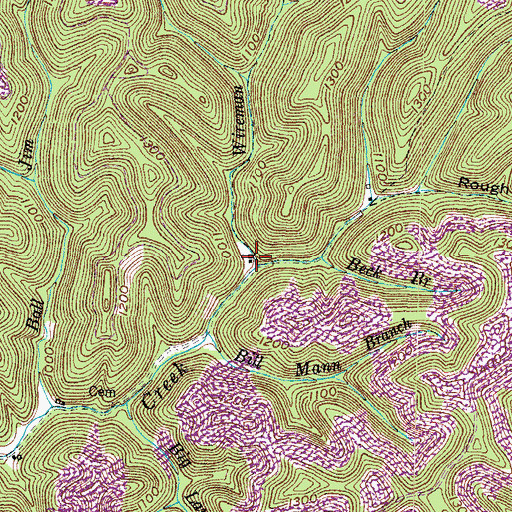 Topographic Map of Wireman Fork, KY