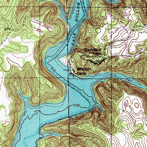 Topographic Map of Wisdom Dock, KY