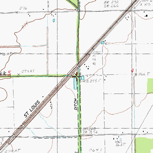 Topographic Map of Johnson Creek, AR