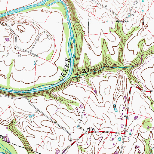 Topographic Map of Wise Run, KY