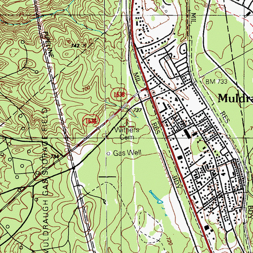 Topographic Map of Withers Cemetery, KY