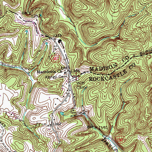 Topographic Map of Witt Cemetery, KY