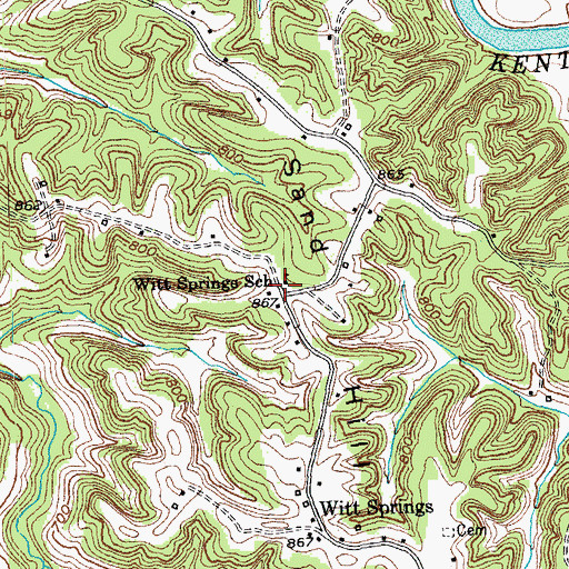 Topographic Map of Witt Springs School, KY