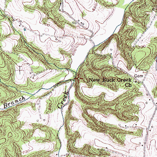 Topographic Map of Wolf Branch, KY