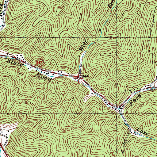 Topographic Map of Wolf Branch, KY