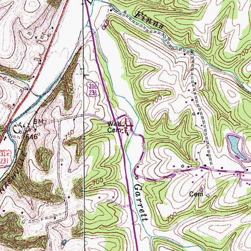 Topographic Map of Wolf Cemetery, KY