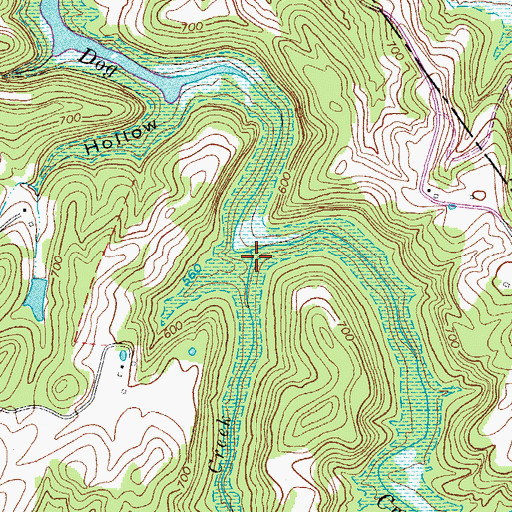 Topographic Map of Wolf Creek, KY