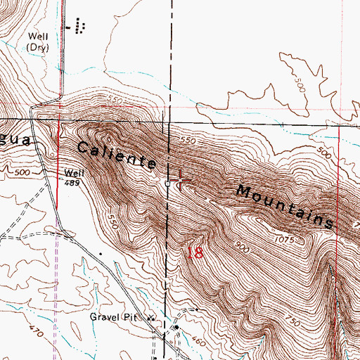 Topographic Map of Agua Caliente Mountains, AZ