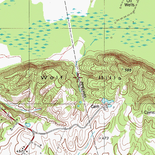Topographic Map of Wolf Hills, KY